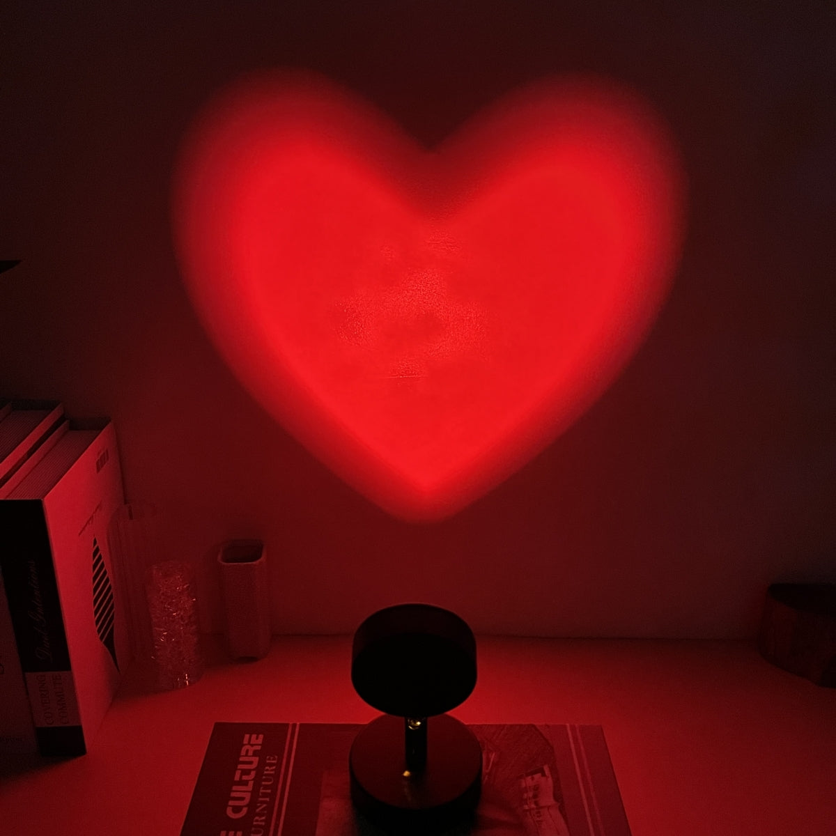 Red Heart Projection Mood Light