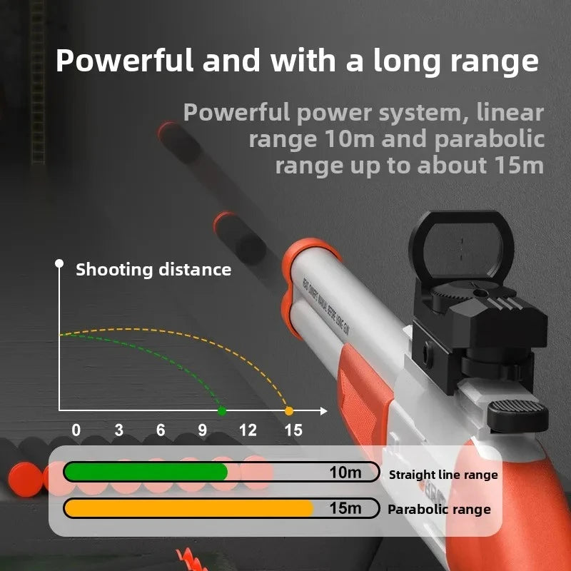 Double Barreled Toy Gun S686 Airsoft Rifle with Dual Soft Bullets Outdoor Sports Game Pistol Shotgun Weapon for Kids Gift