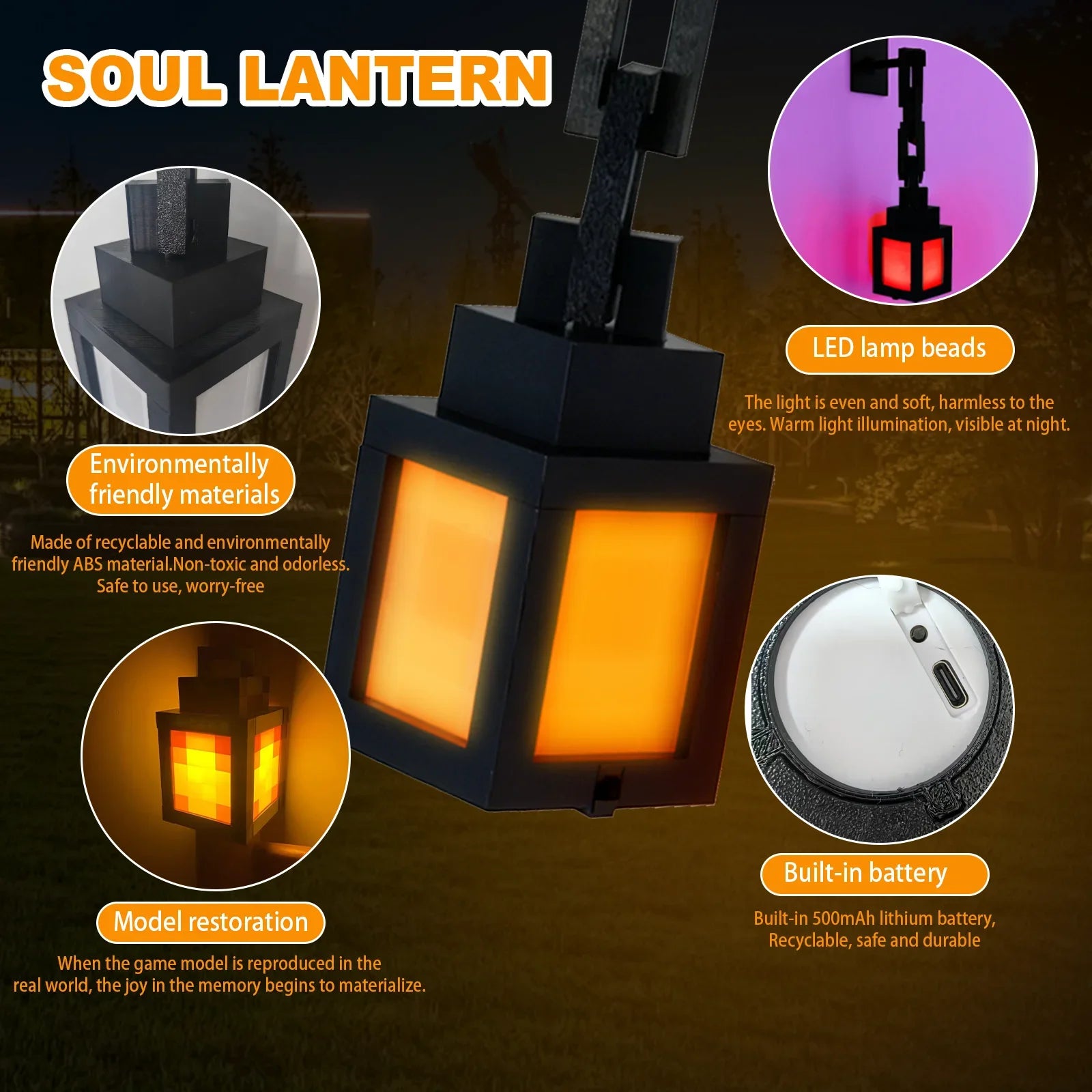 LED Remote Controlled Minecraft Lantern
