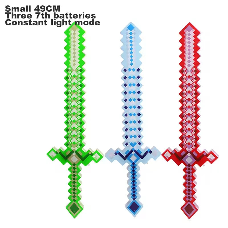 LED Light Up Flashing Pixel Sword Cosplay Party Toy with Sound Music  Luminous Saber Kids Glowing Cool Stuff Toy for Boys Gift