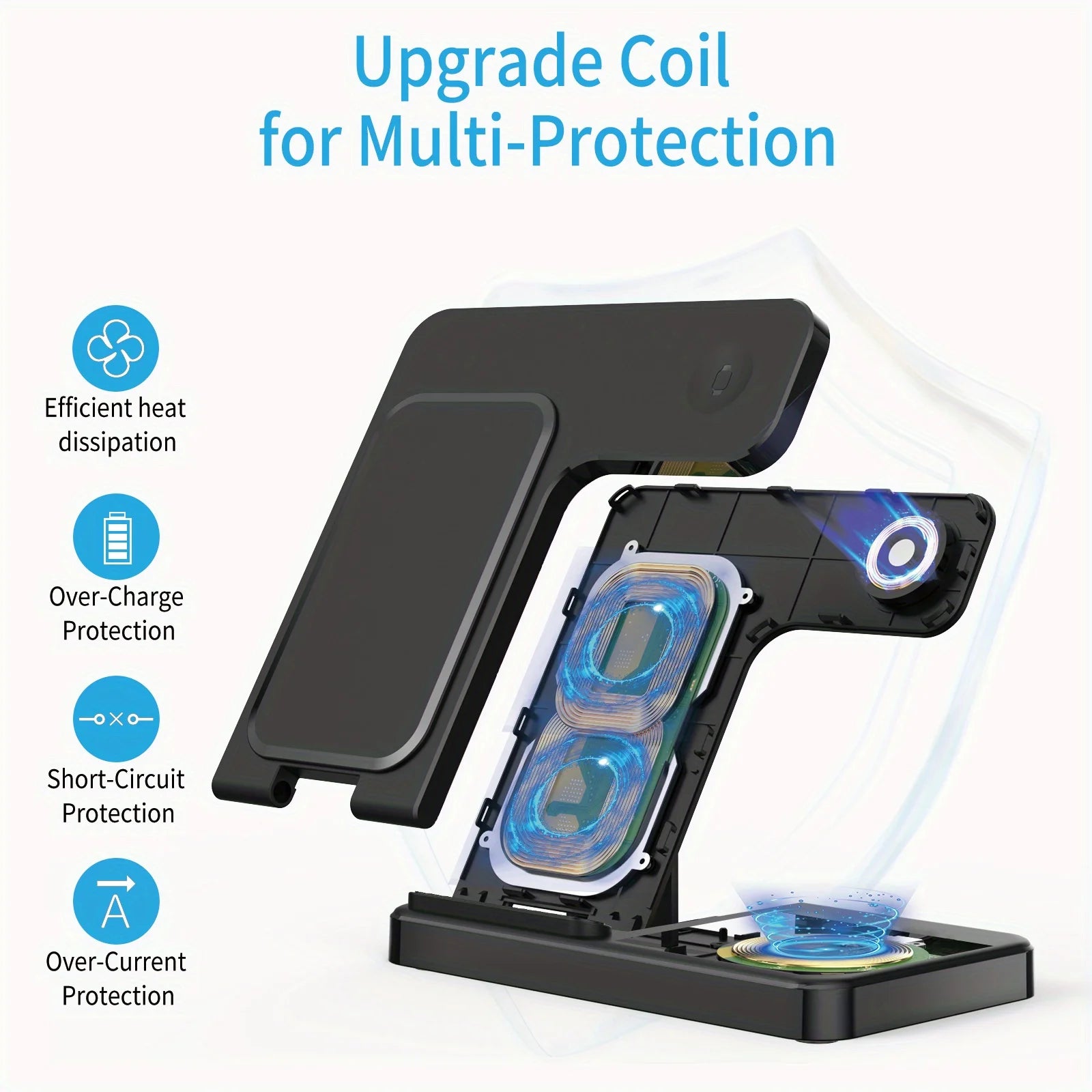3‑in‑1 Foldable Wireless Charging Station for iPhone, Apple Watch, and AirPods