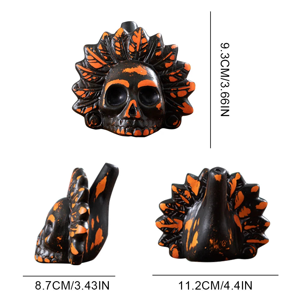Authentic Aztec Whistle Loud Spooky Aztec Death Whistle Skull Realistic Human Screaming Aztec Ghost War Whistle Halloween Props