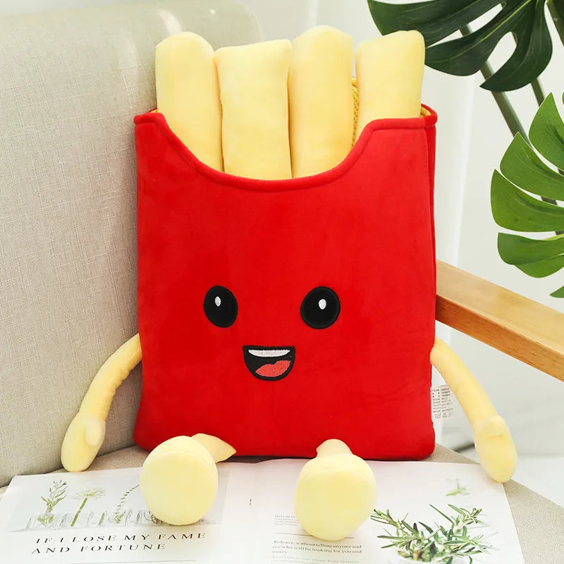 Chips Chicken Leg Fries Food Pillow Pizza Snack Plush Toy Bed Soft Doll Cusion Creactive Valentine's Day Birthday Gift Plushie