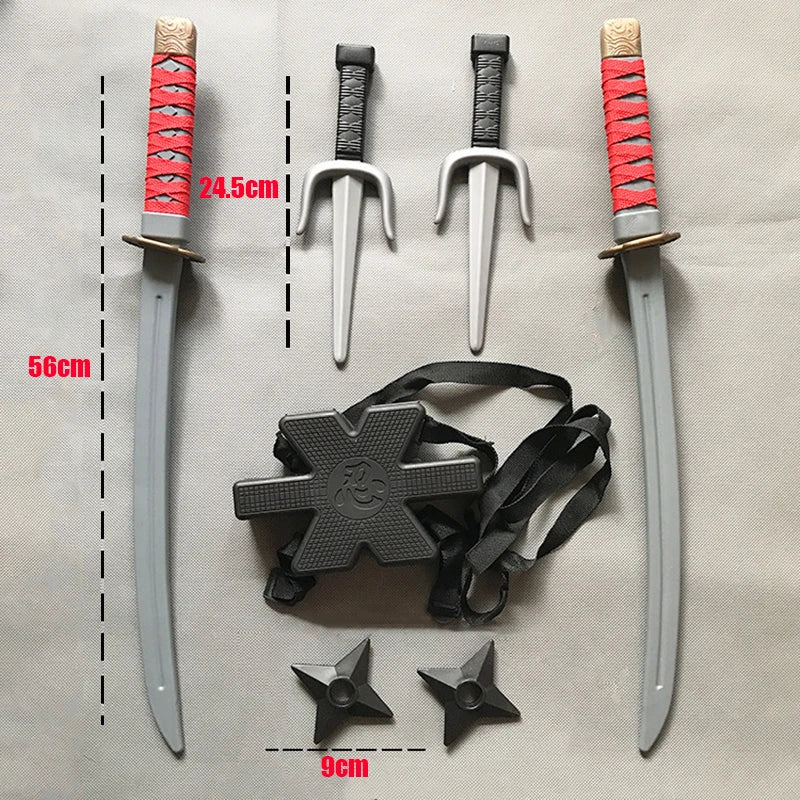 Ninja Set Toy 7 Piece Set Comes with Dart Cosplay Prop Safe Plastic Material Super Cool Japanese Samurai Series Christmas Gift