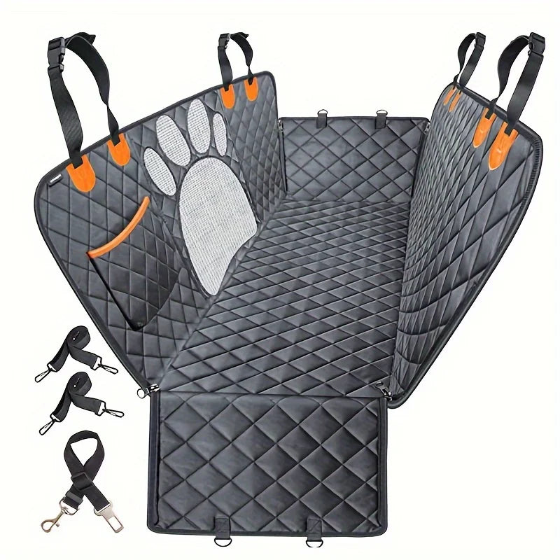 Dog Seat Cover, Pet Hammock, Heavy-Duty, Scratch-Resistant, Anti-Slip, Durable, Soft Rear Seat Protector for Cars and Trucks