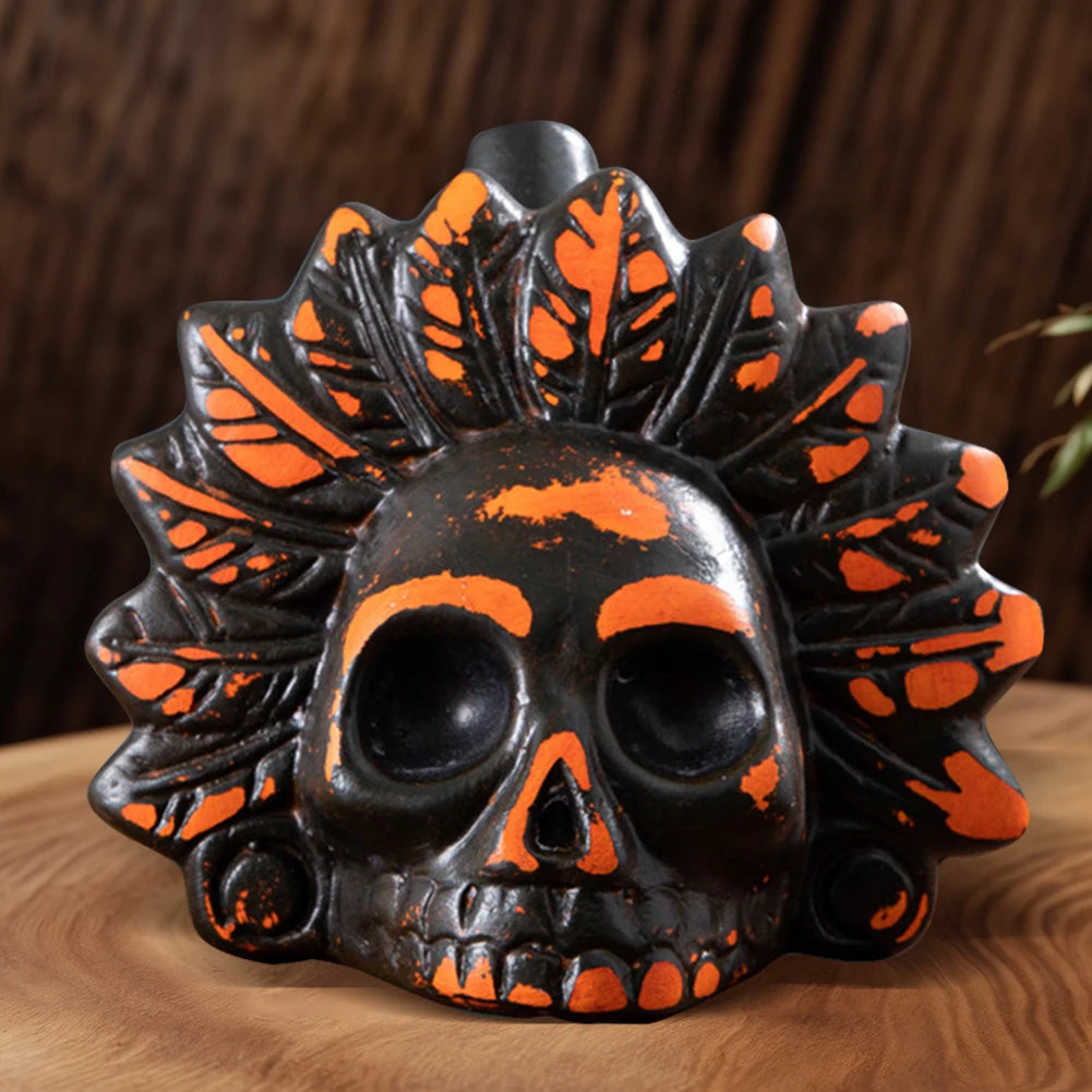 Authentic Aztec Whistle Loud Spooky Aztec Death Whistle Skull Realistic Human Screaming Aztec Ghost War Whistle Halloween Props