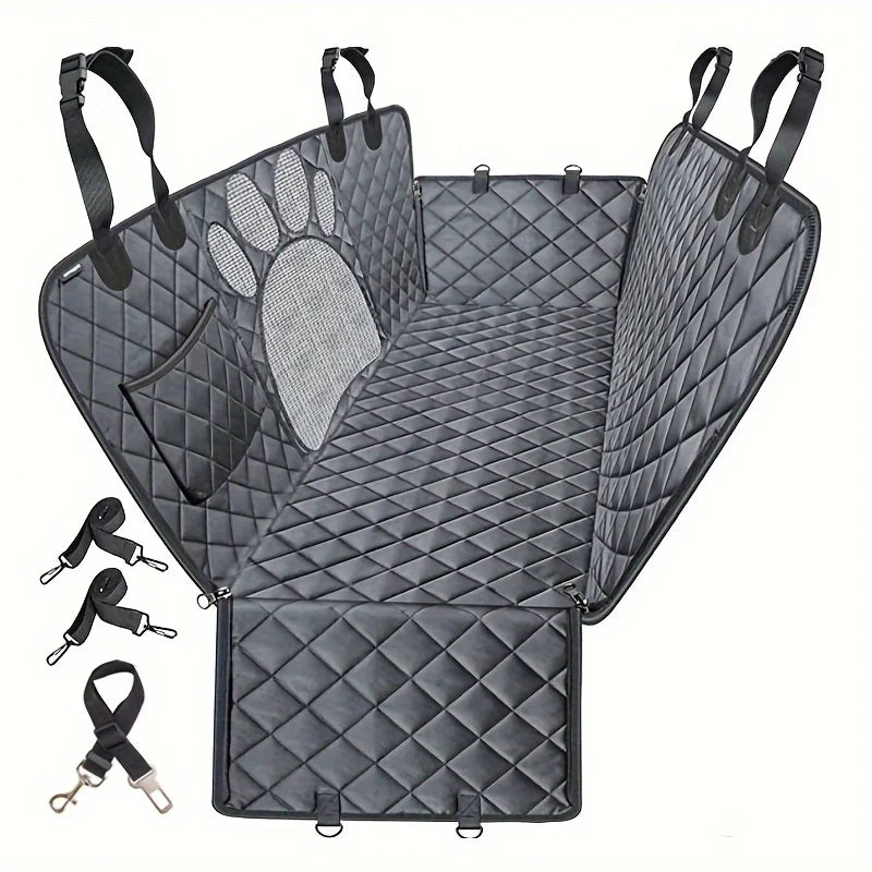 Dog Seat Cover, Pet Hammock, Heavy-Duty, Scratch-Resistant, Anti-Slip, Durable, Soft Rear Seat Protector for Cars and Trucks