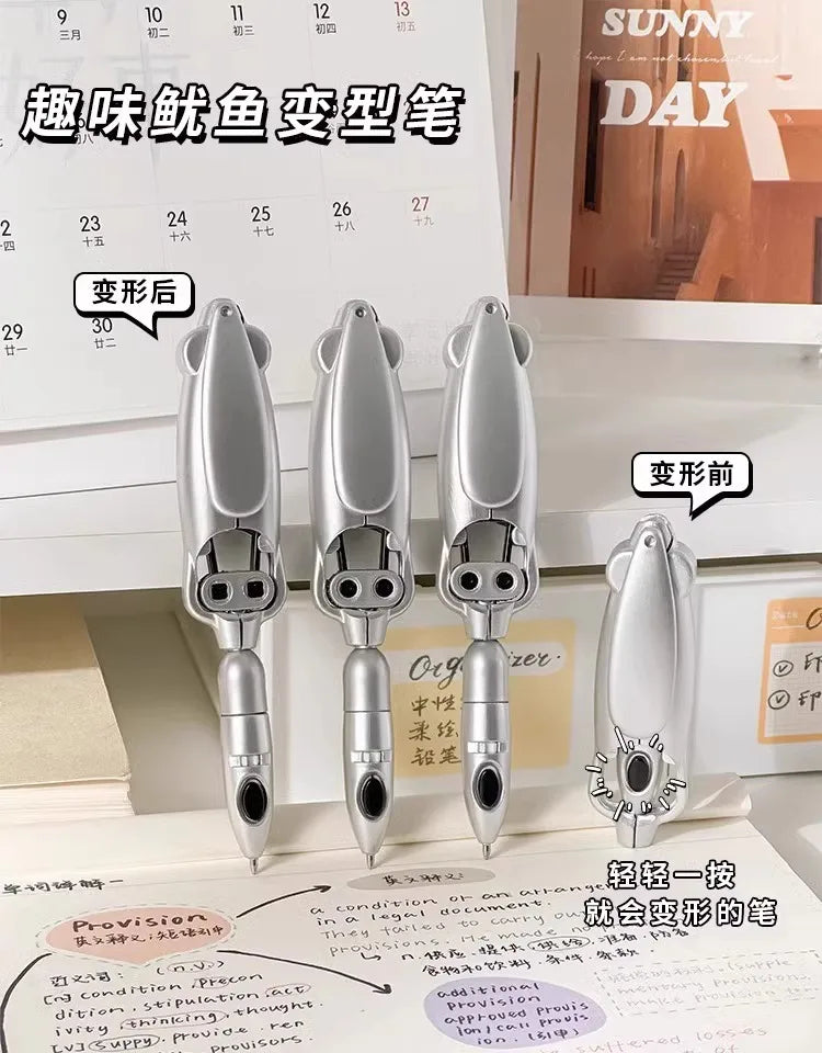 Funny Ballpoint Pen 1.0mm Dark Purple Ink Creative Squid Design Gel Pens Kids Gift Student School Office Stationery Supplies