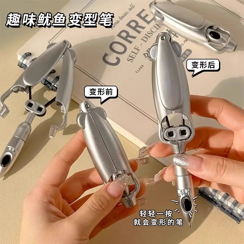 Funny Ballpoint Pen 1.0mm Dark Purple Ink Creative Squid Design Gel Pens Kids Gift Student School Office Stationery Supplies