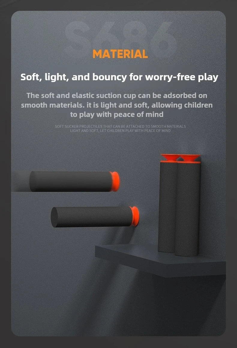 Double Barreled Toy Gun S686 Airsoft Rifle with Dual Soft Bullets Outdoor Sports Game Pistol Shotgun Weapon for Kids Gift